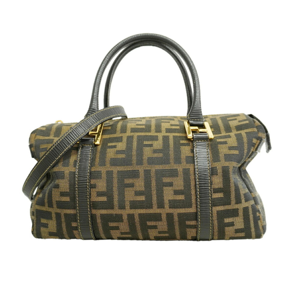 Fendi Zucca Canvas Handbag, Brown, 2-way Bag for Women
